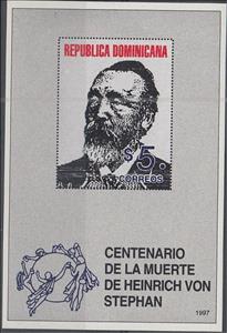 Souvenir Sheet, Heinrich von Stephan, Dominican Republic,  
