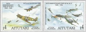 Se-tenant, Battle of Britain and Midway, Aitutaki,  , Aviation, Aircraft