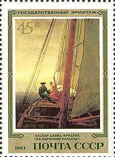 On Board a Sailing Vessel Caspar David Friedrich