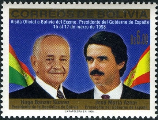 H.B.Suarez, Pres. of Bolivia and J.M.Aznar, Prime Minister …