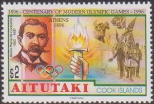Stamp, Centenary of Modern Olympic Games, Aitutaki,  , Olympic Games