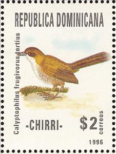 Stamp, Calyptophylus frugivorus tertius, Dominican Republic,  , Animals (Fauna), Birds