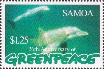 Stamp, Dolphins, Samoa,  , Animals (Fauna), Dolphins, Mammals, Sea Life
