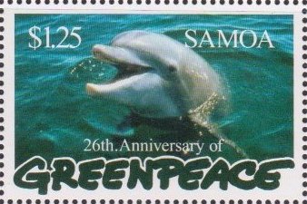 Stamp, Dolphin, Samoa,  , Animals (Fauna), Dolphins, Mammals, Sea Life