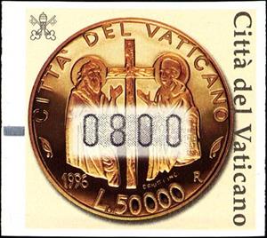 Stamp, St. John the Evangelist and St. John the Baptist, Vatican City,  , Coins