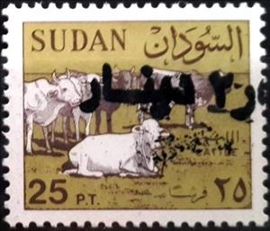 Stamp, Cattle (Bos primigenius indicus) Herd, Sudan,  , Animals (Fauna), Bulls and Cows, Cattle, Mammals
