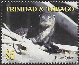 Stamp, River otter, Trinidad and Tobago,  , Animals (Fauna), Mammals, Otters