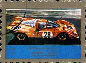 Stamp, Race car, Ajman,  , Cars