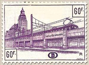Stamp, Railway Stamp: Station Brussels Chapel, Belgium,  , Railways