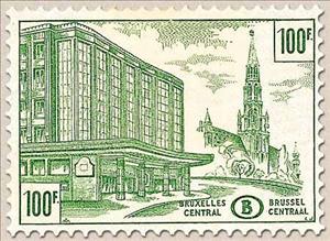 Stamp, Railway Stamp: Station Brussels Central, Belgium,  , Stations