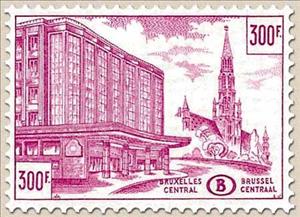 Stamp, Railway Stamp: Station Brussels Central, Belgium,  , Stations