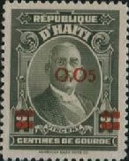 Stamp, Surcharged 0,05 on 3c, Haiti,  , Heads of State