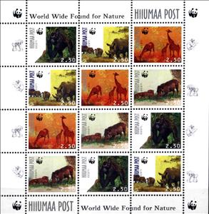 Mini Sheet, World Wide Found for Nature, Cinderellas,  , Apes, Giraffes, Pigs, Rhinoceroses, WWF