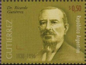 Stamp, Ricardo Gutiérrez (1838-1896), Argentina,  