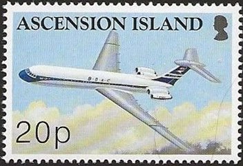 Stamp, Vickers VC-10, Ascension Island,  