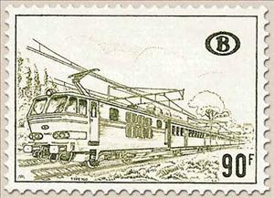 Stamp, Railway Stamp: Electric locomotive Type 160, Belgium,  , Railways