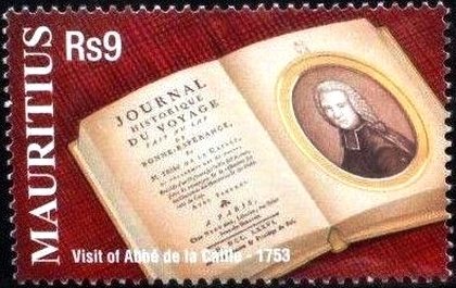 Stamp, Visit of Abbé de la Caille, 250th Anniv., Mauritius,  