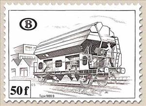 Stamp, Railway Stamp: Carriage Type 1000 D, Belgium,  , Railways