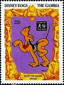 Stamp, Pluto the racer, Gambia,  , Disney
