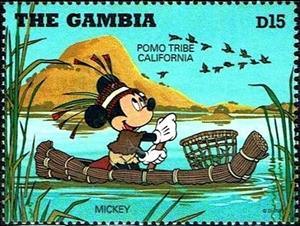 Stamp, Mickey, Pomo, Gambia,  , Disney