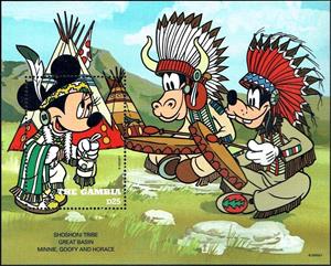 Souvenir Sheet, Minnie, Shoshoni, Gambia,  , Disney