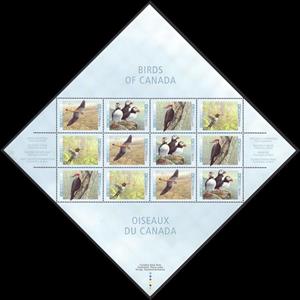 Mini Sheet, Birds of Canada, Canada,  , Animals (Fauna), Birds, Birds of Prey, Falcons, Hummingbirds, Puffins