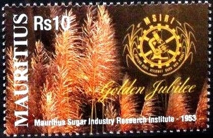 Stamp, Mauritius sugar industry research institute, 50th Anniv., Mauritius,  