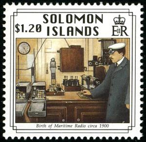 Stamp, Birth of Maritime Radio, Solomon Islands,  , Radio, Telecommunication