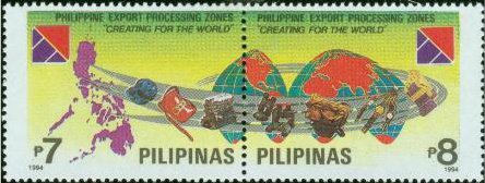 Se-tenant, Export Processing Zone Authority (EPZA), Philippines,  