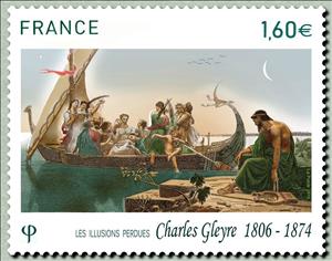 Stamp, Charles Gleyre 1806-1874 - The lost illusions, France,  , Paintings
