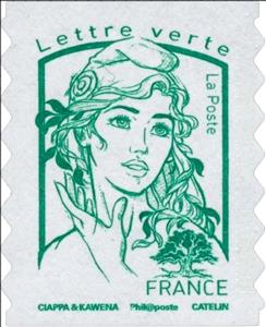 Stamp, Marianne and Tree, France,  