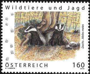 Stamp, Badger, Austria,  , Animals (Fauna), Mammals