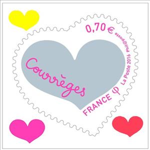Stamp, Heart designed by Courrèges, France,  , Hearts