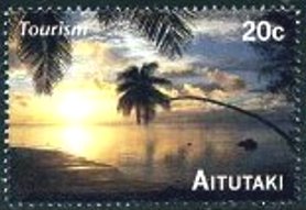 Stamp, Landscape views, Aitutaki,  , Islands, Landscapes