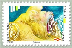 Stamp, The roar of the lion, France,  