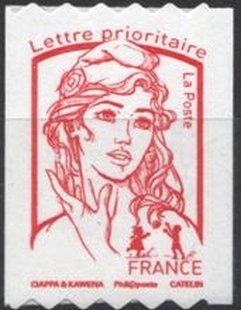 Stamp, Marianne and Tree-Prioritaire, France,  