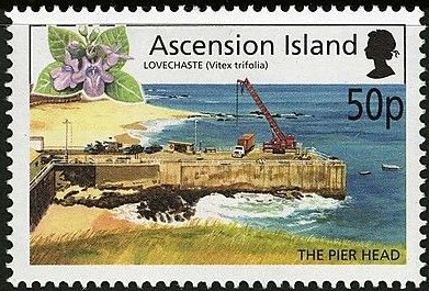 Stamp, The pier head, Ascension Island,  