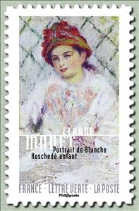 Stamp, Claude Monet: Portrait of Blanche Hoschedé child, France,  , Paintings