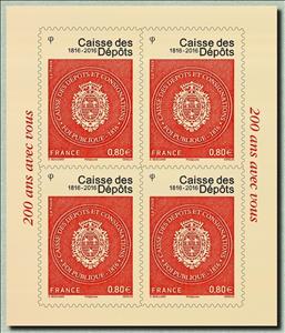 Mini Sheet, Feuillet Caisse des Dépots, France,  