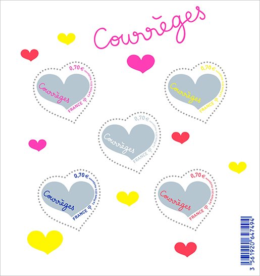 Sheet hearts of Courrèges