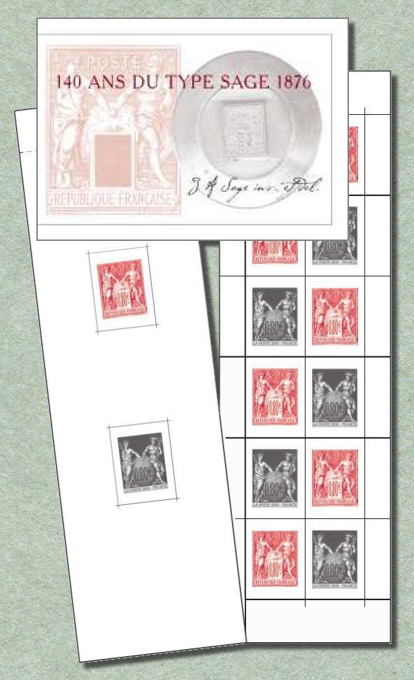 Booklet () 140 years of the type Sage 1876