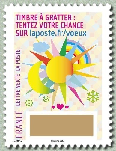 Plus que des voeux avec le timbre à gratter 01