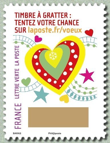 Plus que des voeux avec le timbre à gratter 03