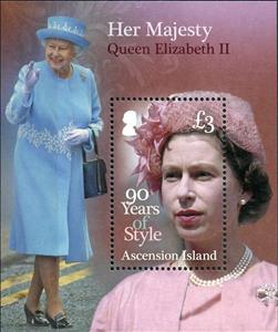 Mini Sheet, 90 Years Of Style, Ascension Island,  , Queens
