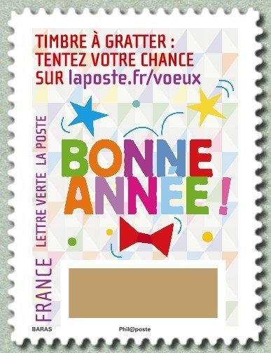 Plus que des voeux avec le timbre à gratter 08