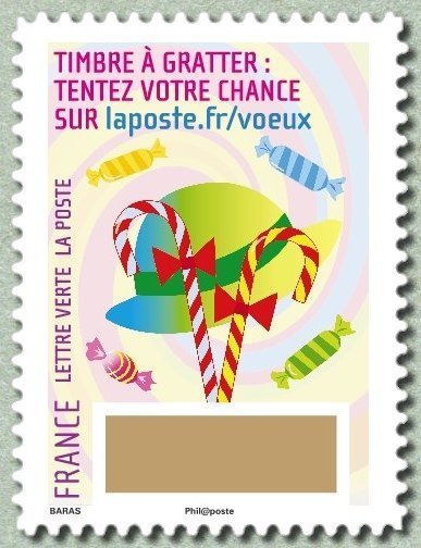 Plus que des voeux avec le timbre à gratter 09