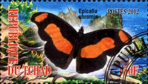 Stamp, Epicalia chromis, Cinderellas,  , Butterflies