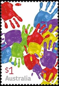 Stamp, Hand Prints, Australia,  , Art, Hands