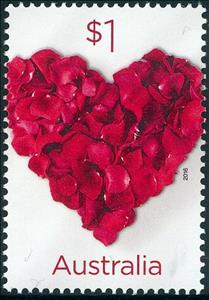 Stamp, Rose Heart, Australia,  , Flowers, Hearts, Love, Roses