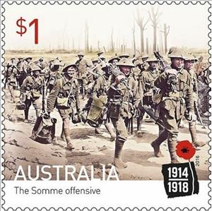 Stamp, The Somme offensive, Australia,  , First World War, Military Forces